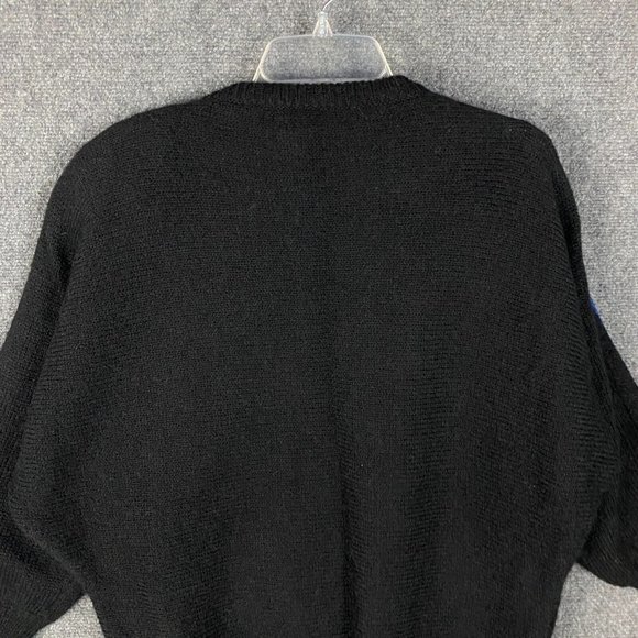 Joseph Ho Sweater Large Women's Lambswool Blend Adults Pullover Knit Black Blue - Picture 7 of 7